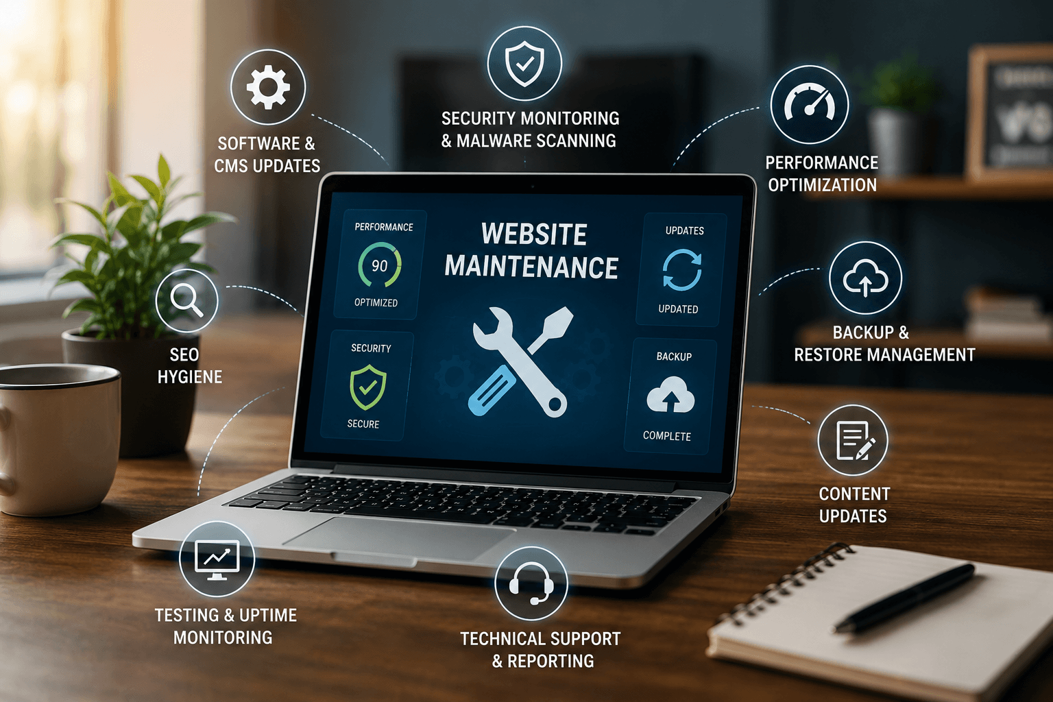 website maintenance service activities
